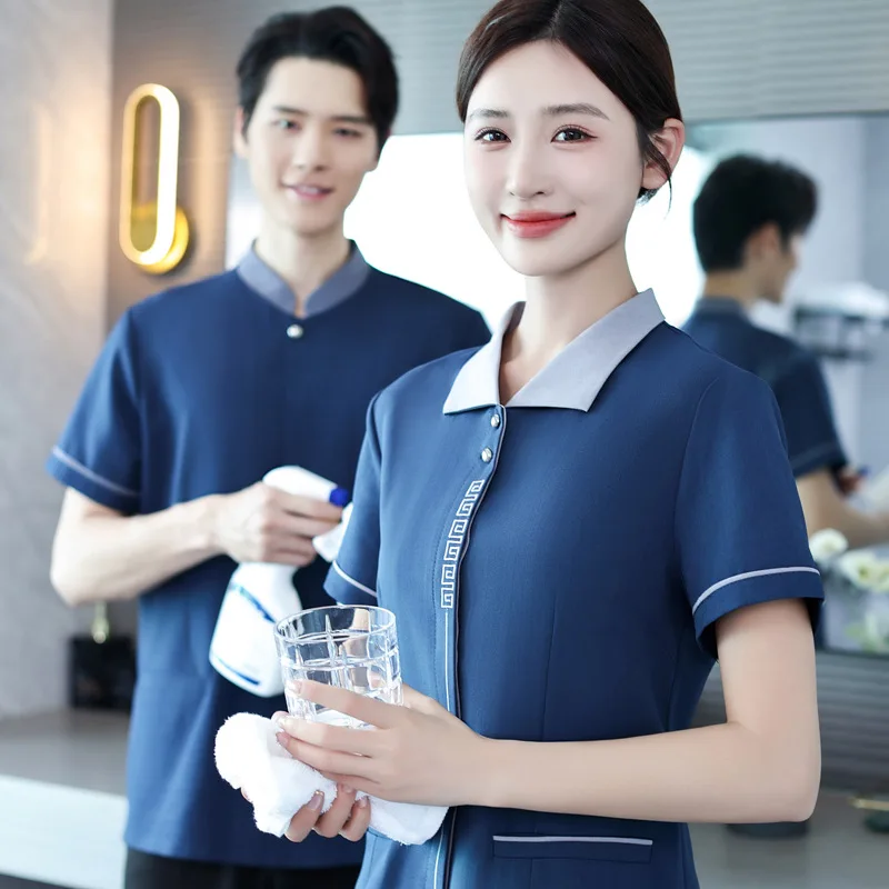 ホテルの部屋の清掃員の制服プロパティホテルモール公共の場所衛生労働者の制服夏半袖