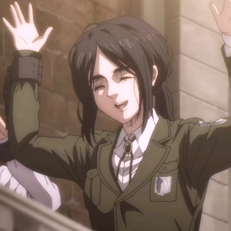 Attaque Titan personnage Pieck doigt Cosplay perruques Anime coiffure danse habiller coiffure mi fendu longs cheveux bouclés perruque ensemble