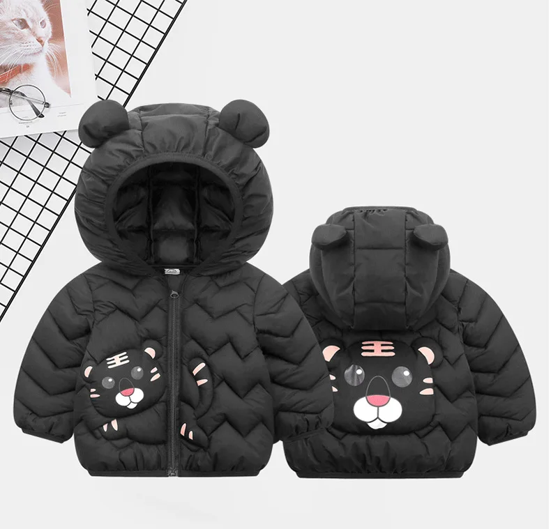 Toddler Fleece Jacket Casual Fleece Cartoon Animals Jacket Long Sleeve Toddler Kids Warm Puffer Jacketss