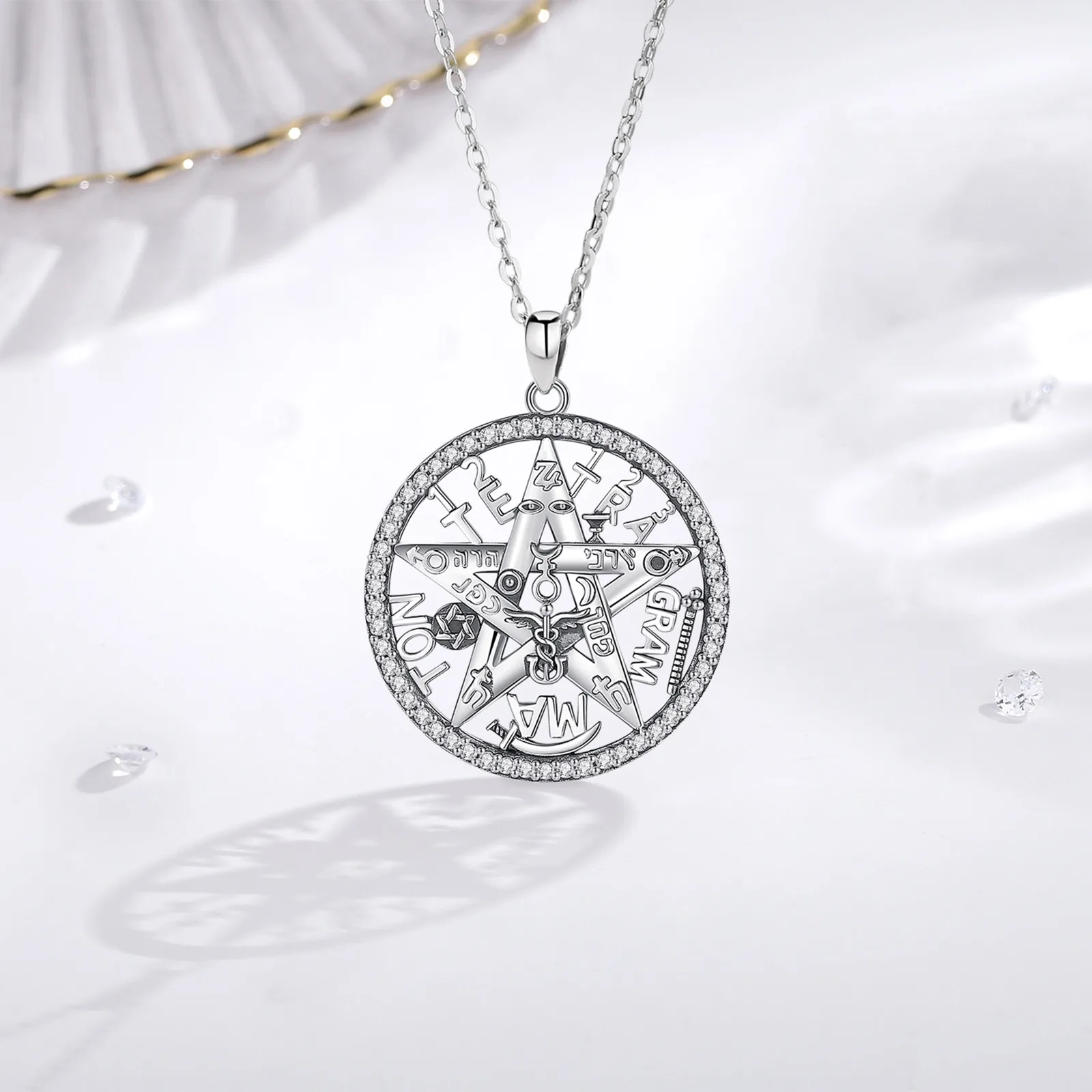 Eudora ciondolo pentagramma originale in argento Sterling 925 per uomo donna amuleto Guardian Star collana Tetragrammaton gioielleria raffinata