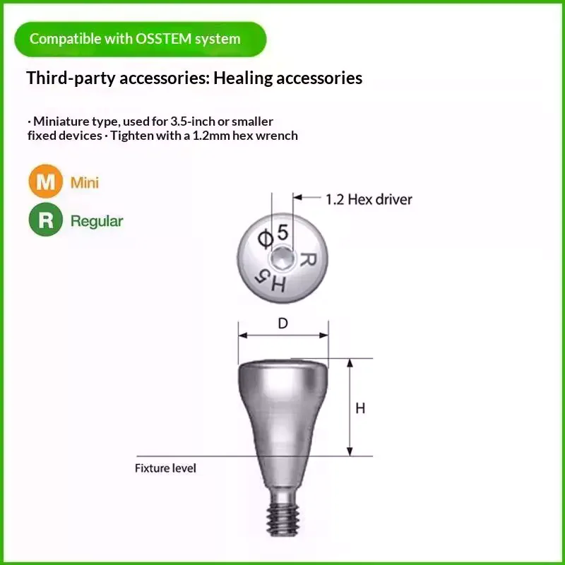 /ACR/Dental Implant Surgical Accessories Grade 5 Titanium Healing Abutment For  System Dental Healing Cap Grade