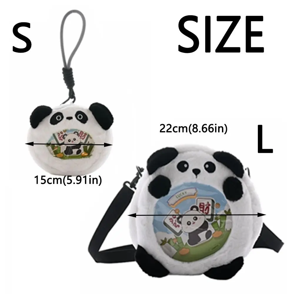 Kawaii Kapibara Pluszowa lalka Portmonetka Kreskówka Przenośna pluszowa torba na ramię Przezroczyste okno w kształcie zwierzęcia Śliczna torba na odznaki Panda