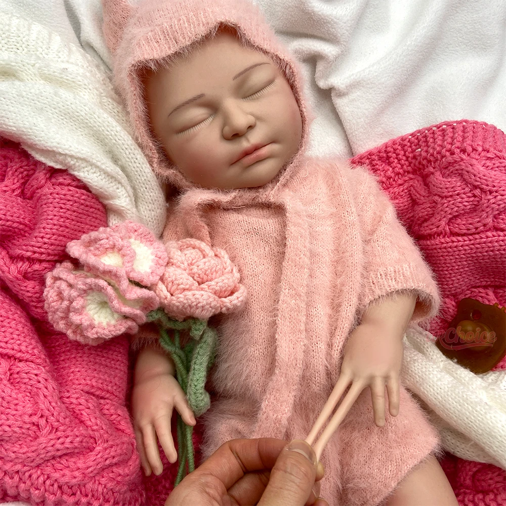 22-calowa silikonowa lalka reborn dziewczynka z pełnym ciałem, może używać smoczków, realistyczna lalka noworodek, miękka, wodoodporna, prezent urodzinowy