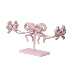 Bowknot French Vintage Metal 3 Arms Sticks Candle Holder Candlestick