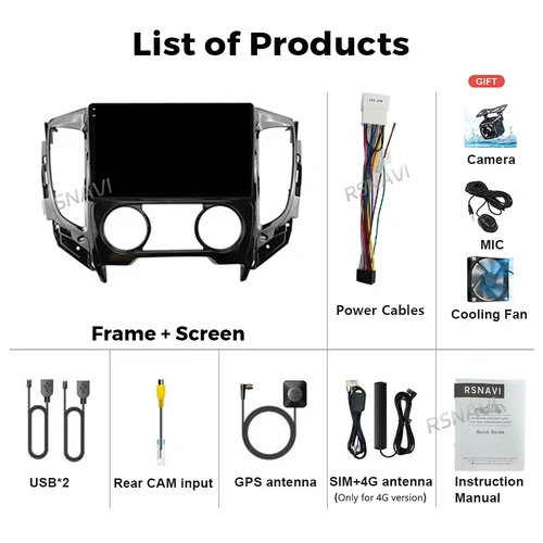 Imagen 2 del producto Android 15 Qualcomm Carplay Radio de coche para Mitsubishi Pajero Sport 3 L200 2015-2019 reproductor de vídeo Multimedia navegación GPS estéreo