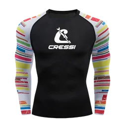 Mens Long Sleeve Rashguard Upf 50 Sun Protection Surf Shirt Quick Dry Breathable Swimming Tight T-shirt Summer 2023 Gym Clothes