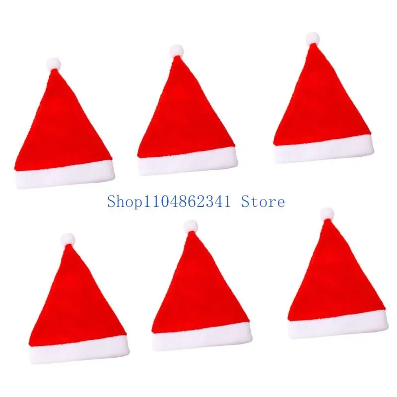 5asd Soft Plush Santa Hats Classical Design Christmas Cap For Adult Kids Indoor Outdoor Holiday Party Gathering Headpiece