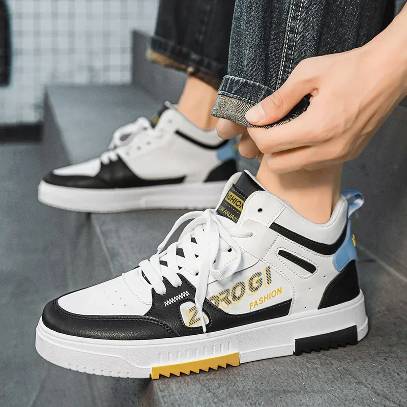 

Men's Skate Board Shoes High Top Students Leisure Sports Shoes Breathable Non-slip Shoes Fashion High Top Sneakers for Men Men