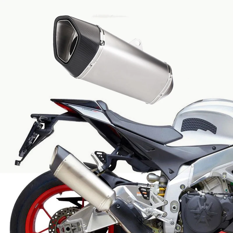 SR مشروع SR1-R كاتم الصوت العام 60 مللي متر دراجة نارية العادم الكربون الخمار مدخل ل r3 z900 GSXR CBR650 ninja400 crf250 crf1100