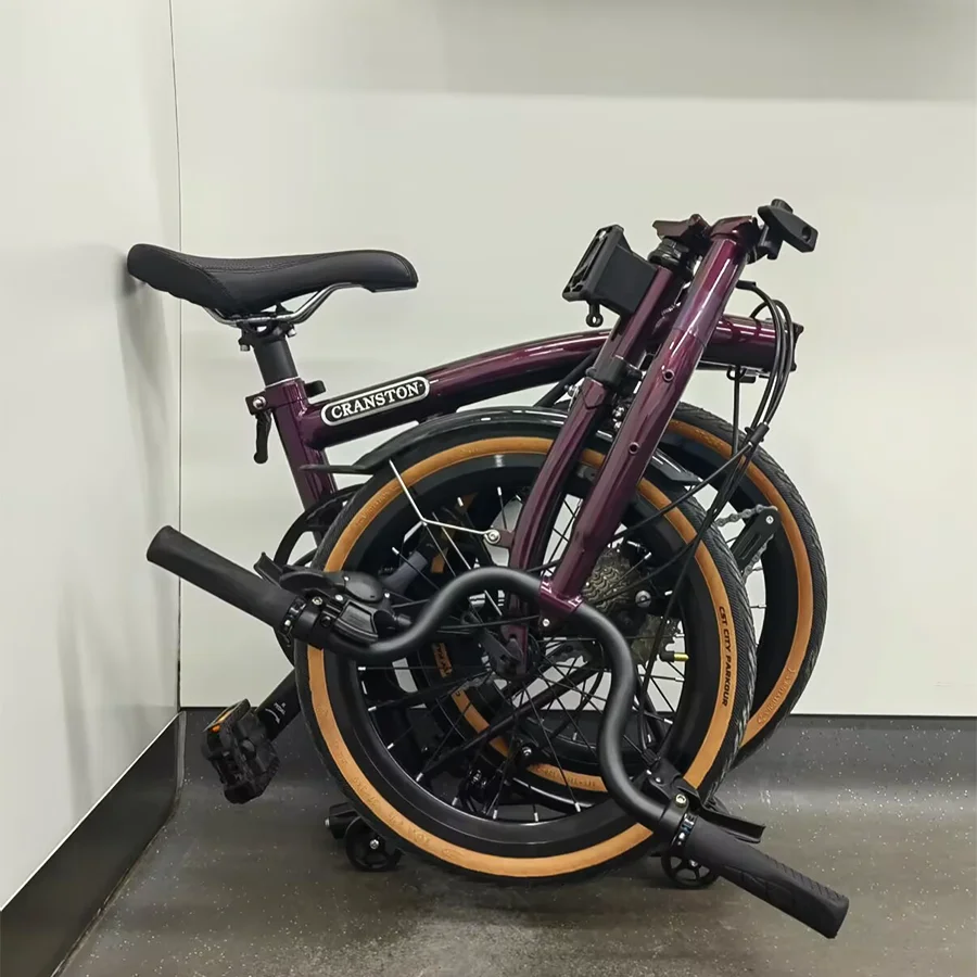 

Трехстворчатый велосипед CRANSTON, сверхлегкий портативный складной велосипед из хромомолибденовой стали, 16-дюймовый 9-скоростной городской велосипед в стиле ретро