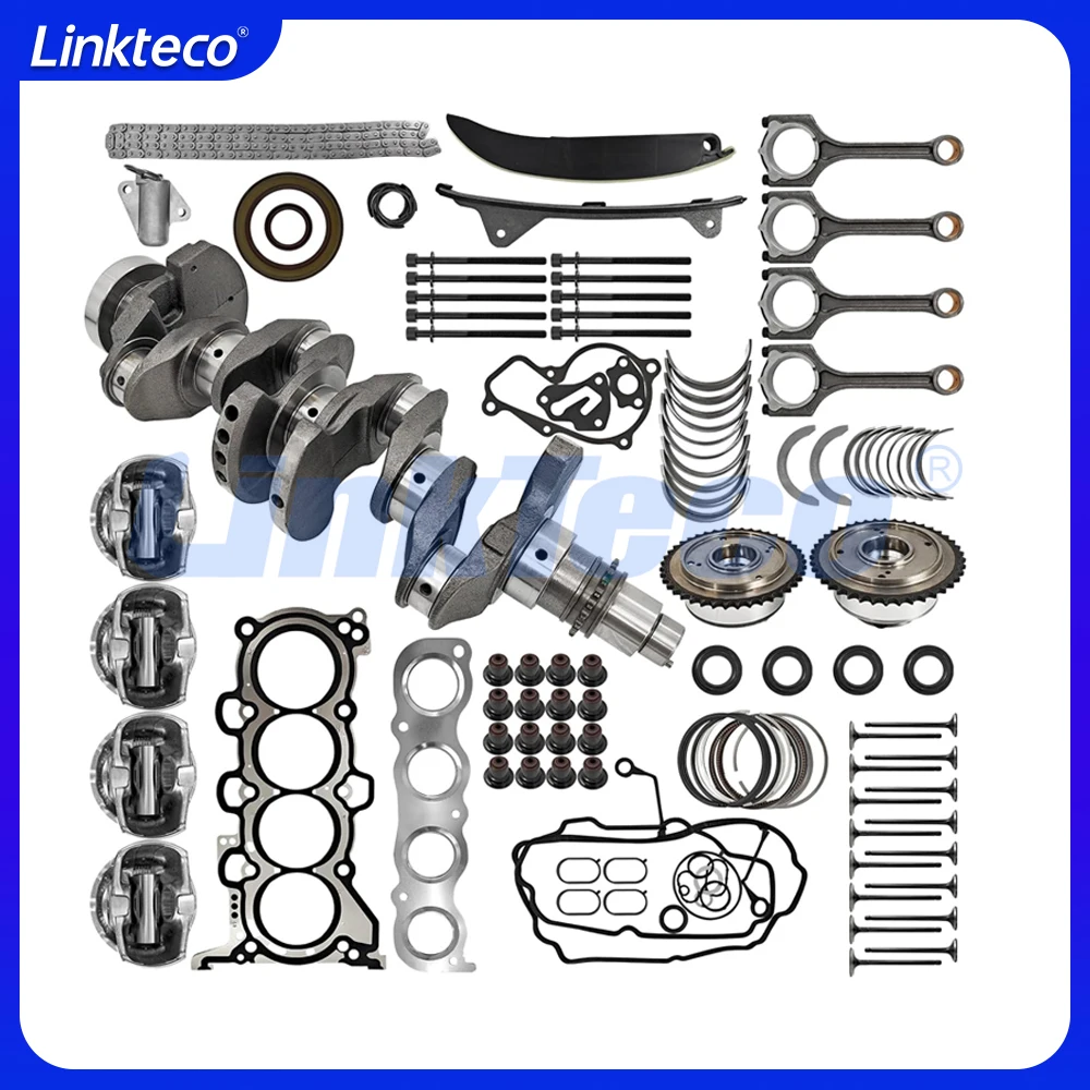 Kit de cadena de distribución para reconstrucción de motor, junta de culata, cojinete de varilla, juego de anillos de pistón, 2,0 L, L4, GAS, G4NC, para Hyundai Kia 2.0L