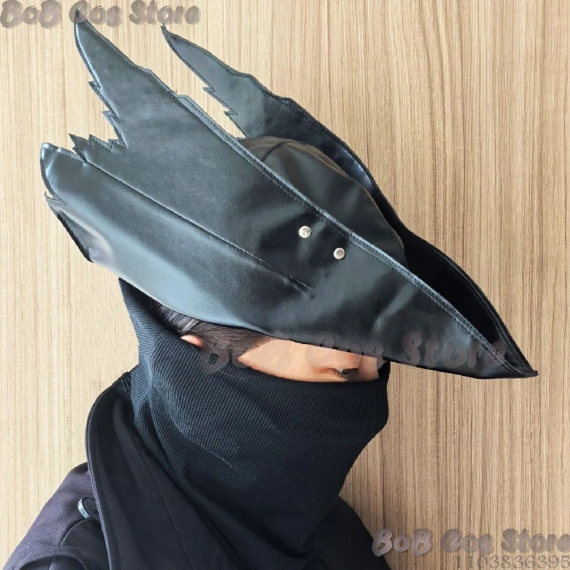 Old Hunter Hat Blood Source Cosplay PU Leather Peripheral Prop Black Soul Ring Assassin Ninja Hat Man Women Holloween Customized