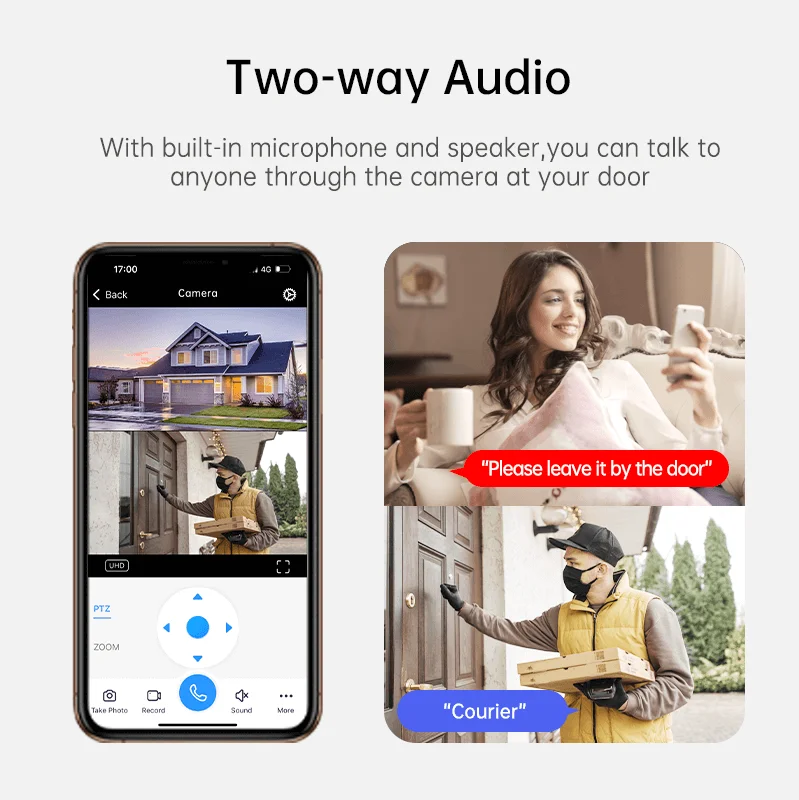 4MP Outdoor Wifi Dual Screens Bullet and PTZ Linkage Waterproof Security Two Way Audio Ai Human Tracking Security Camera