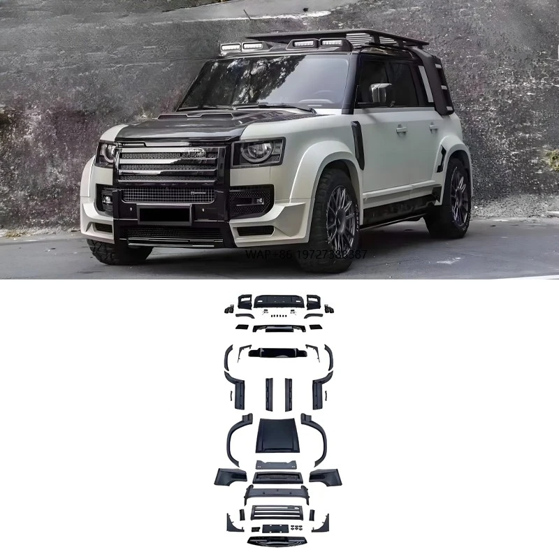 

For Defender 90/110/130 LM Style Wide Body Kit with New PP Plastic Front Grille Rear Diffuser Fenders Bumper Upgrade
