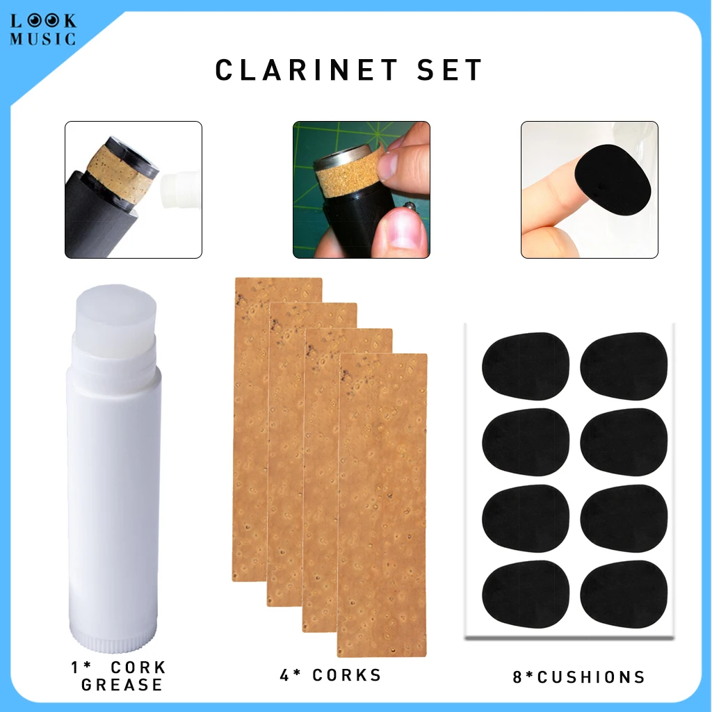 

LOOK Saxophone Mouthpiece Pads Cushions Cork Grease Sax Corks For Clarinet Mouthpiece Clarinet Set Woodwind Repair Tools SET