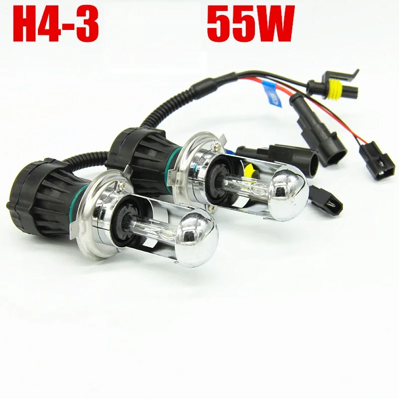 1 pair  HID H4 Hi Lo lamps 55w H4 Bi xenon bulbs  replacement headlight