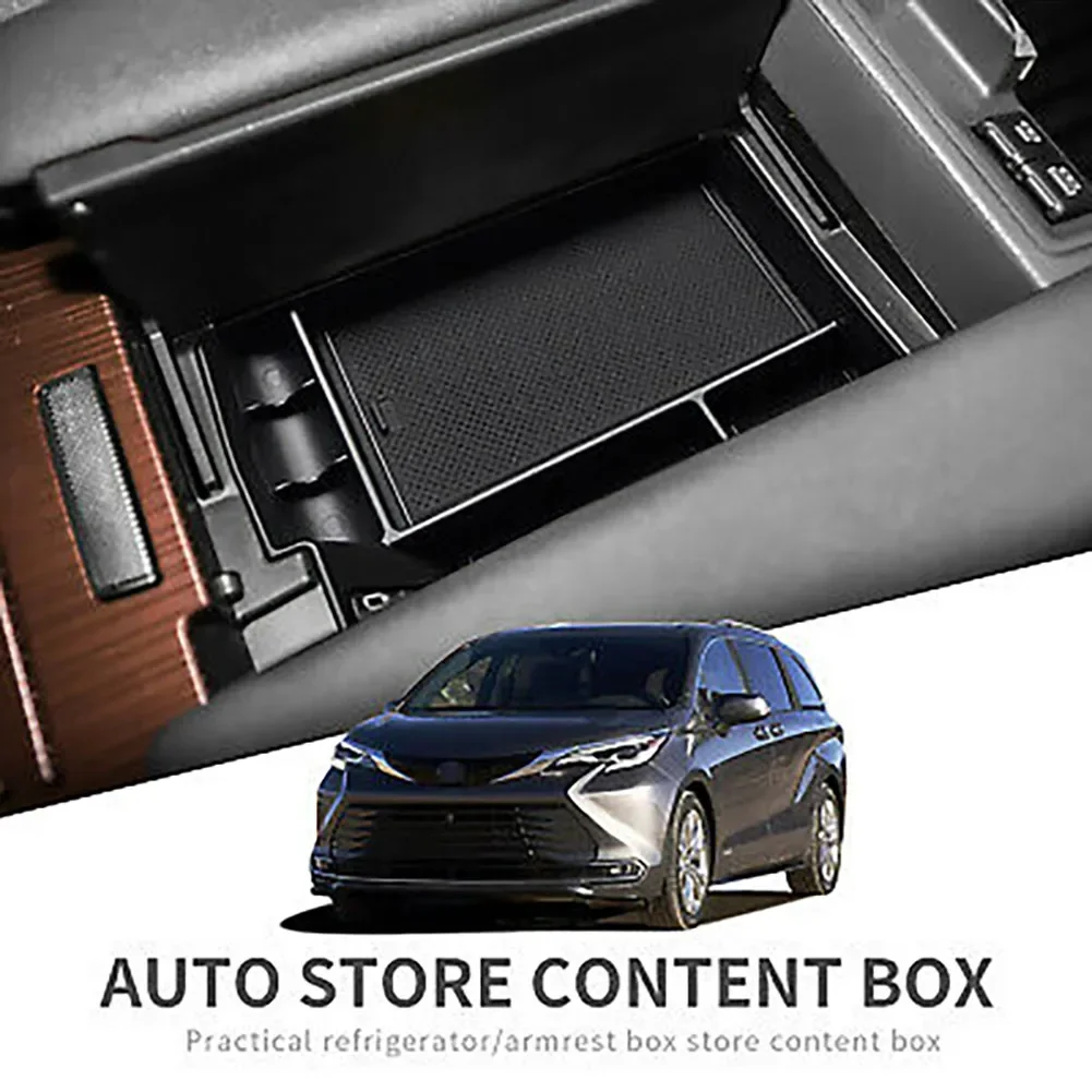 Central Armrest Storage Box For Toyota Sienna 2021 Car Armrest Box Storage Center Console Organizer Container Holder Box