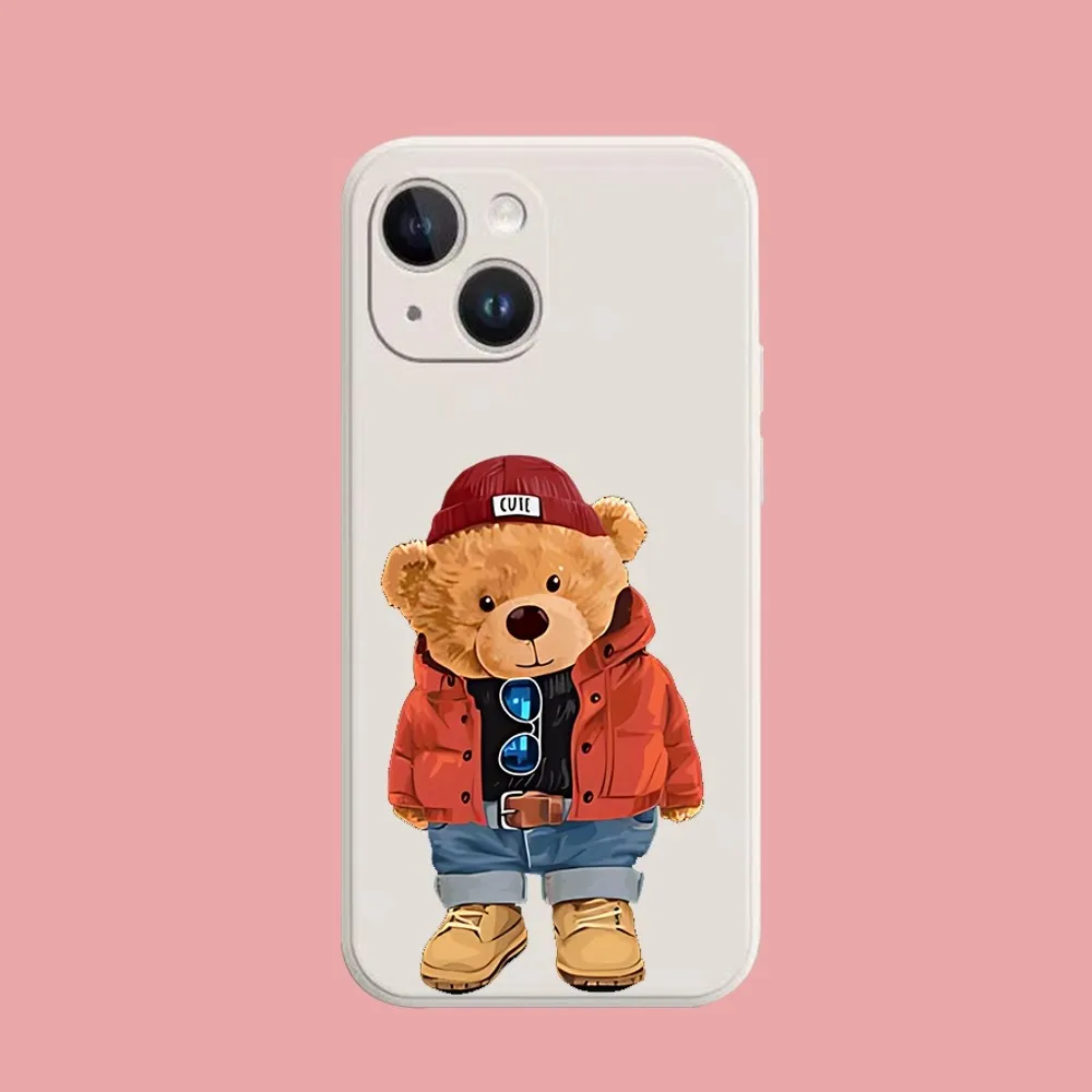 Baron Filou Bear Phone Case For Iphone 11 13 14 Pro Max X Xr Xs Max Se2020 12mini White Cover Case