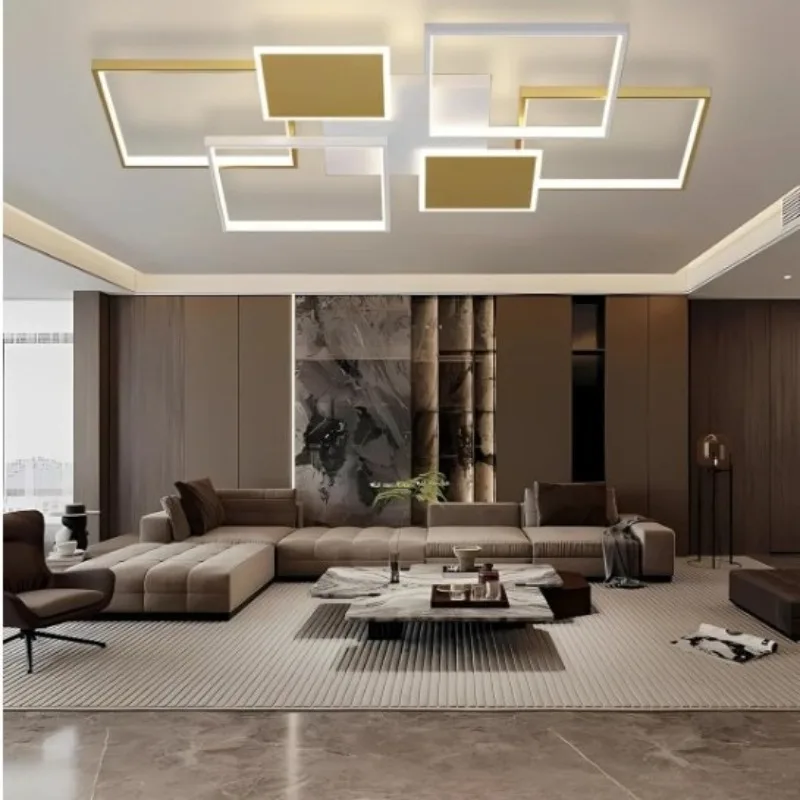 Modern Aluminum Metal Grid Staggered Ceiling Lights Minimalist High-end Atmospheric LED Lamps Living Room Kitchen Bedroom Hotel