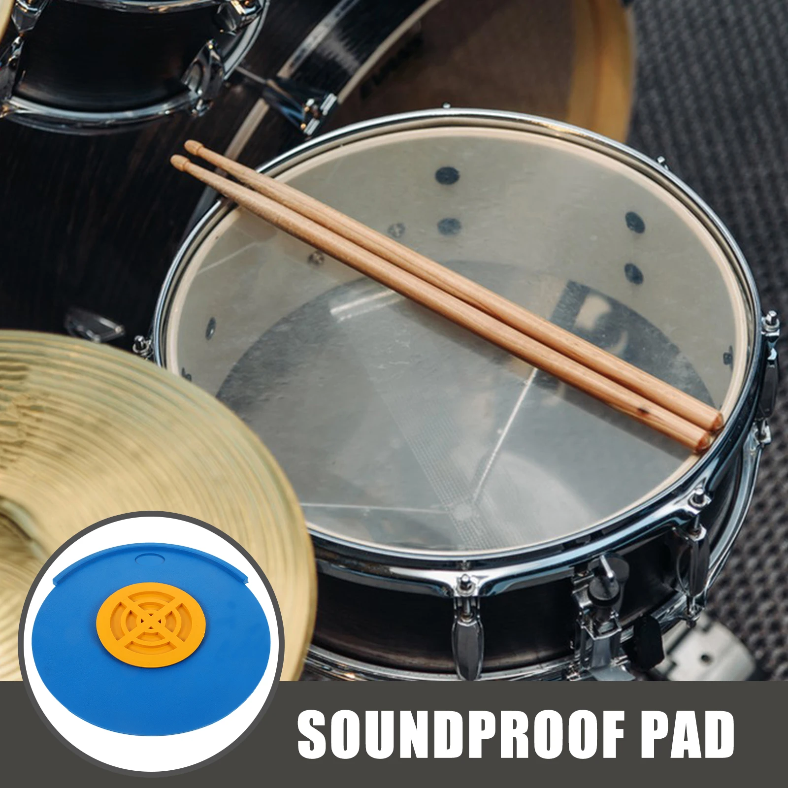 

Silent Practice Pad Set Rubber Soundproof Mats Kids Drum Accessories Cymbal Mute Pads Noise Reduction Shock Absorption Home