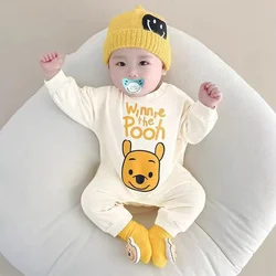 Autumn Baby Boy Long Sleeve Rompers Cartoon Cute Baby Bear Pooh Print Girl Bodysuits Clothes Cotton One-Pieces Infant Jumpsuit