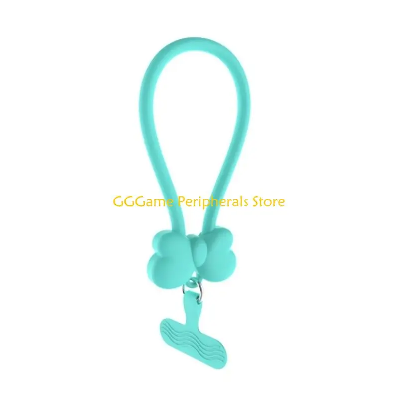 U55B Practical Short Phone Lanyard Chain With Cartoon Butterfly Silicone Design