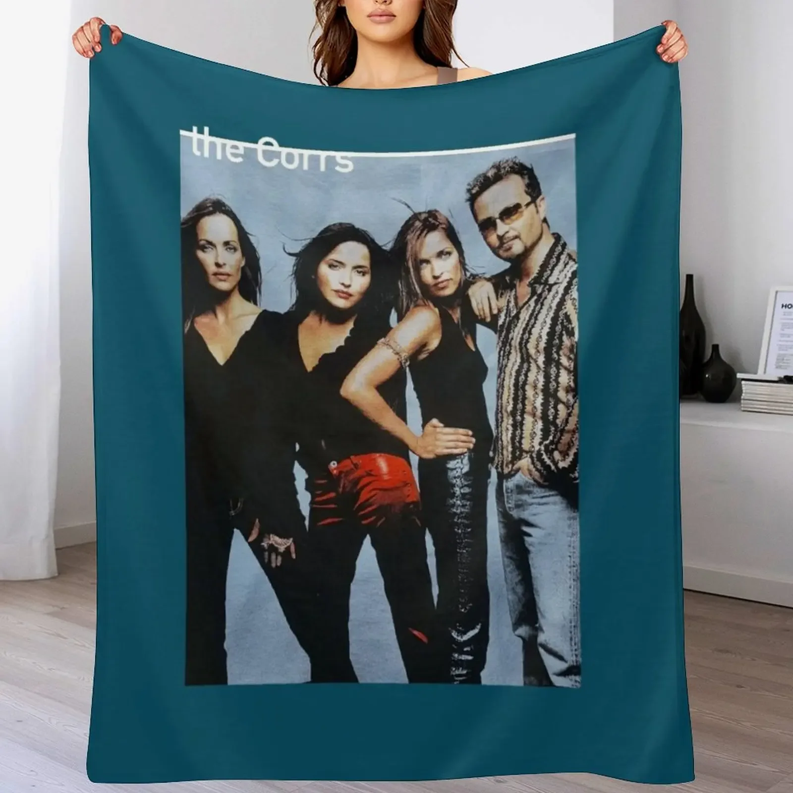 Vintage 90s The Corrs Band Tour Throw Blanket Cozy Sofa Blanket for TV Watching Napping