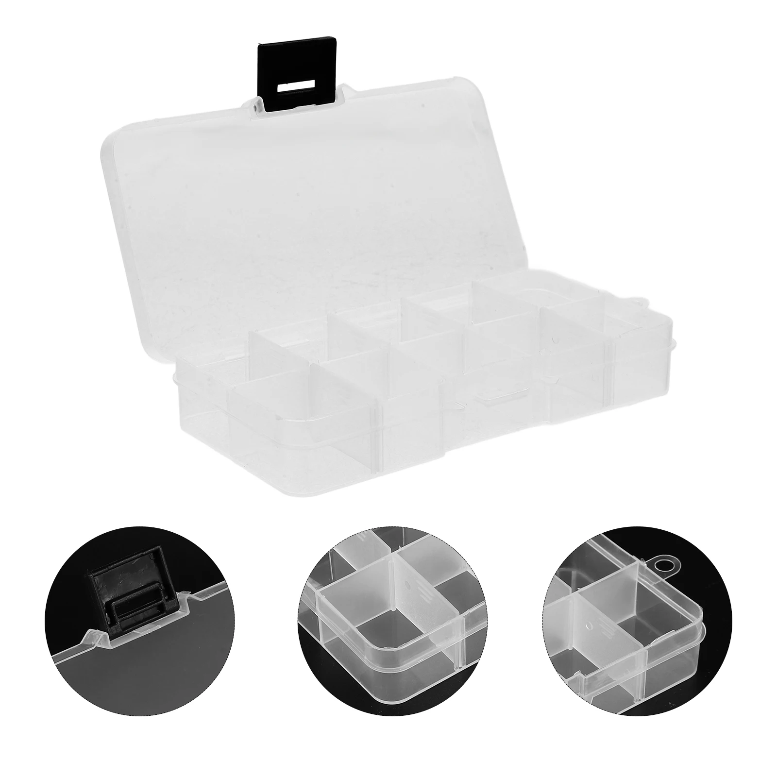 

4pcs Transparent Art Storage Box Lightweight Wear Resistant Organizer Case For Nail Tips Rhinestones Portable Manicure Tool