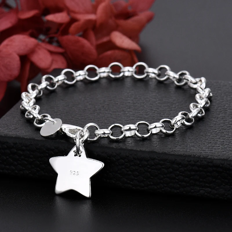 Gorący projektant mody 925 Sterling Silver Charm Bransoletki gwiazdki dla kobiet luksusowe wesele Biżuteria Akcesoria Prezenty świąteczne
