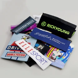 Custom Name Clothing Woven Label Garment Fabric Label with Logo 2x5cm End Fold/Center Fold Hight Quality