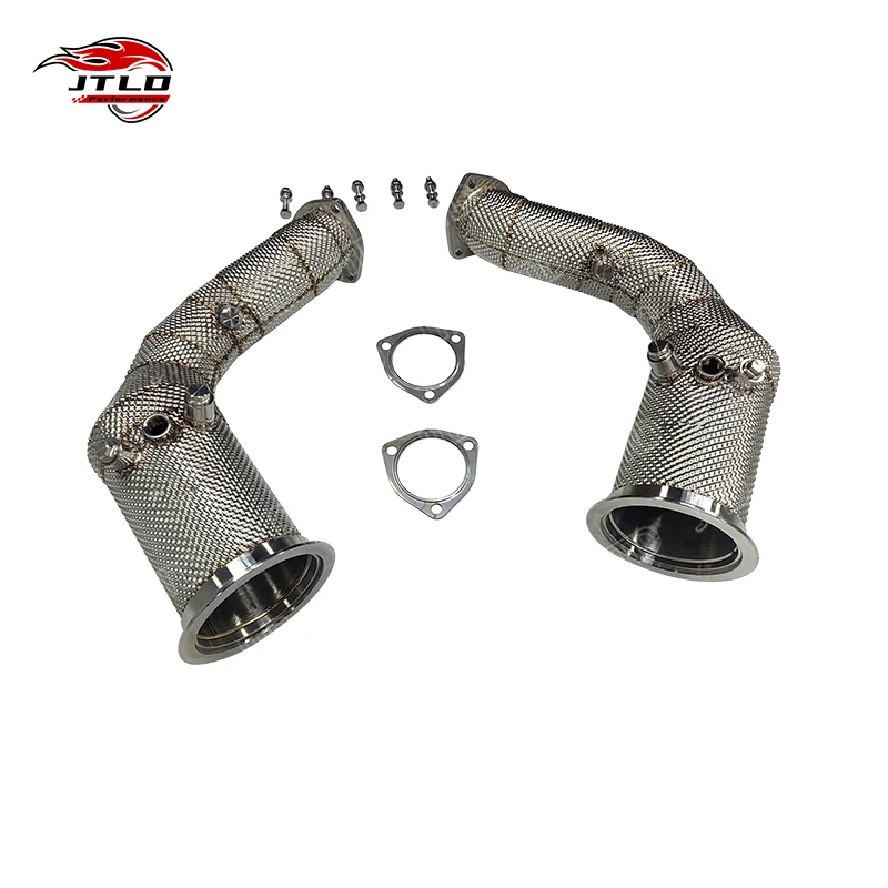 JTLD Stock Downpipe with OPF GPF for Lamborghini URUS 4.0 2018+ Racing SS304 Exhaust Manifold with Heat Shield