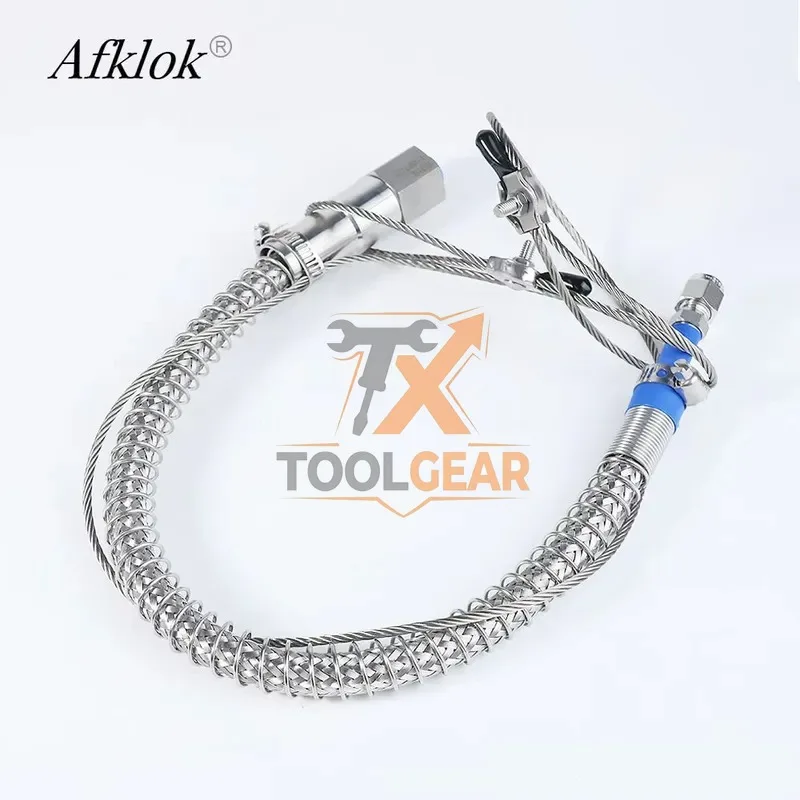 2026hotsale* Flexible High Pressure Braided Mental Hose with Safety Rope Hydraulic Hose Pipe Fitting for Cylinder