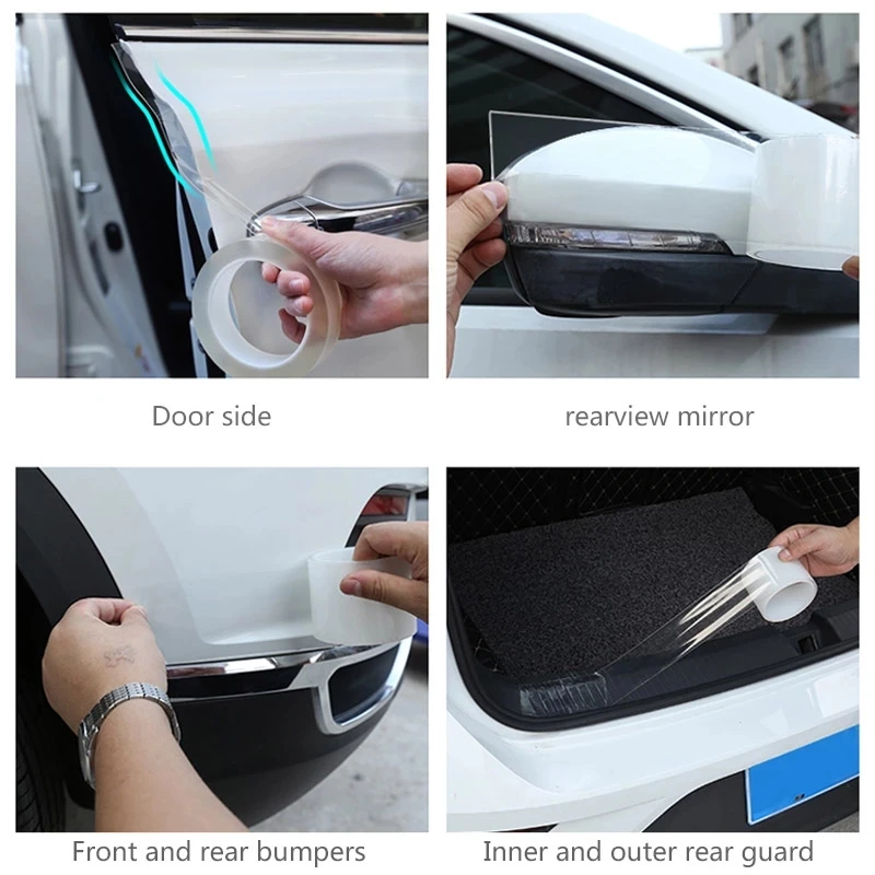 Transparent Car Door Protector Stickers Anti Scratch Nano Tape Auto Trunk Sill Sticker Scuff Protector Film Door Edge Protective