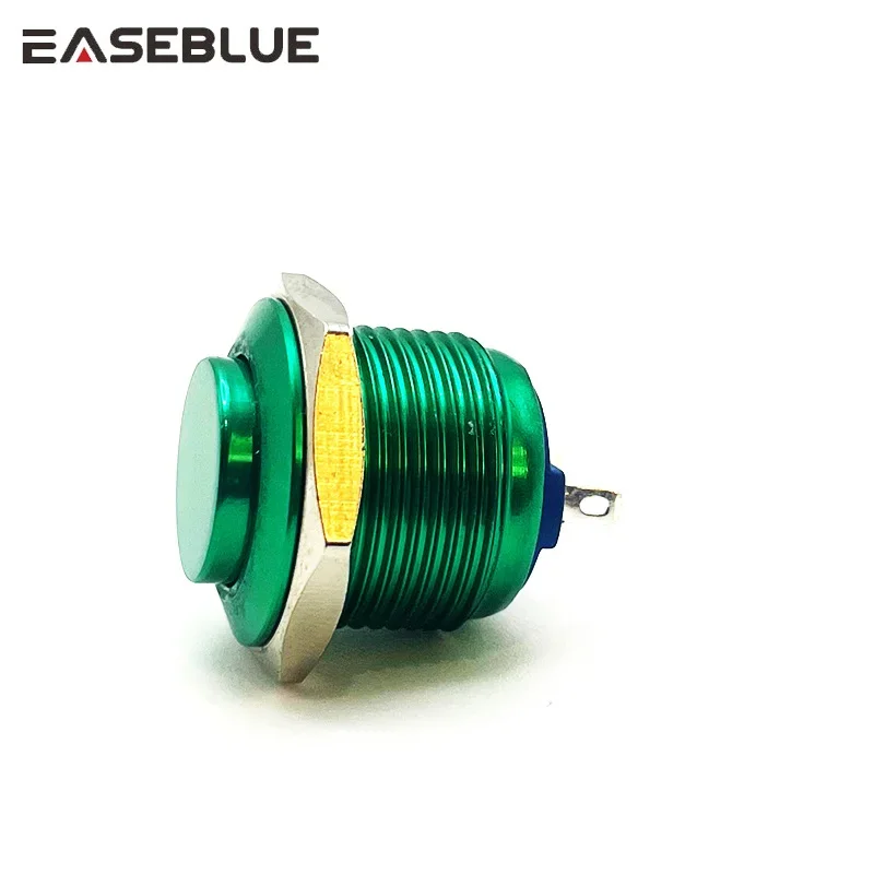 22mm metal Push Button Switch Momentary Self Reset /latching Oxidation Red Yellow Blue Green BlackﾠScrew pins Feet high flat bal