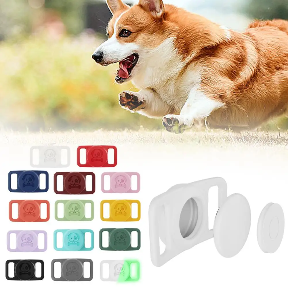 1PC dla Apple Case Dog Cat Collar GPS Finder Kolorowe silikonowe etui ochronne dla Anti-lost Apple Air Tag Tracker Case