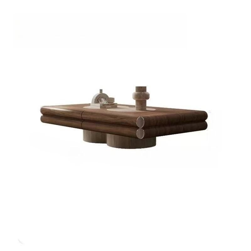 Italian-style minimalist coffee table, living room and small home layout, light luxury and high-end feel, rectangular shape