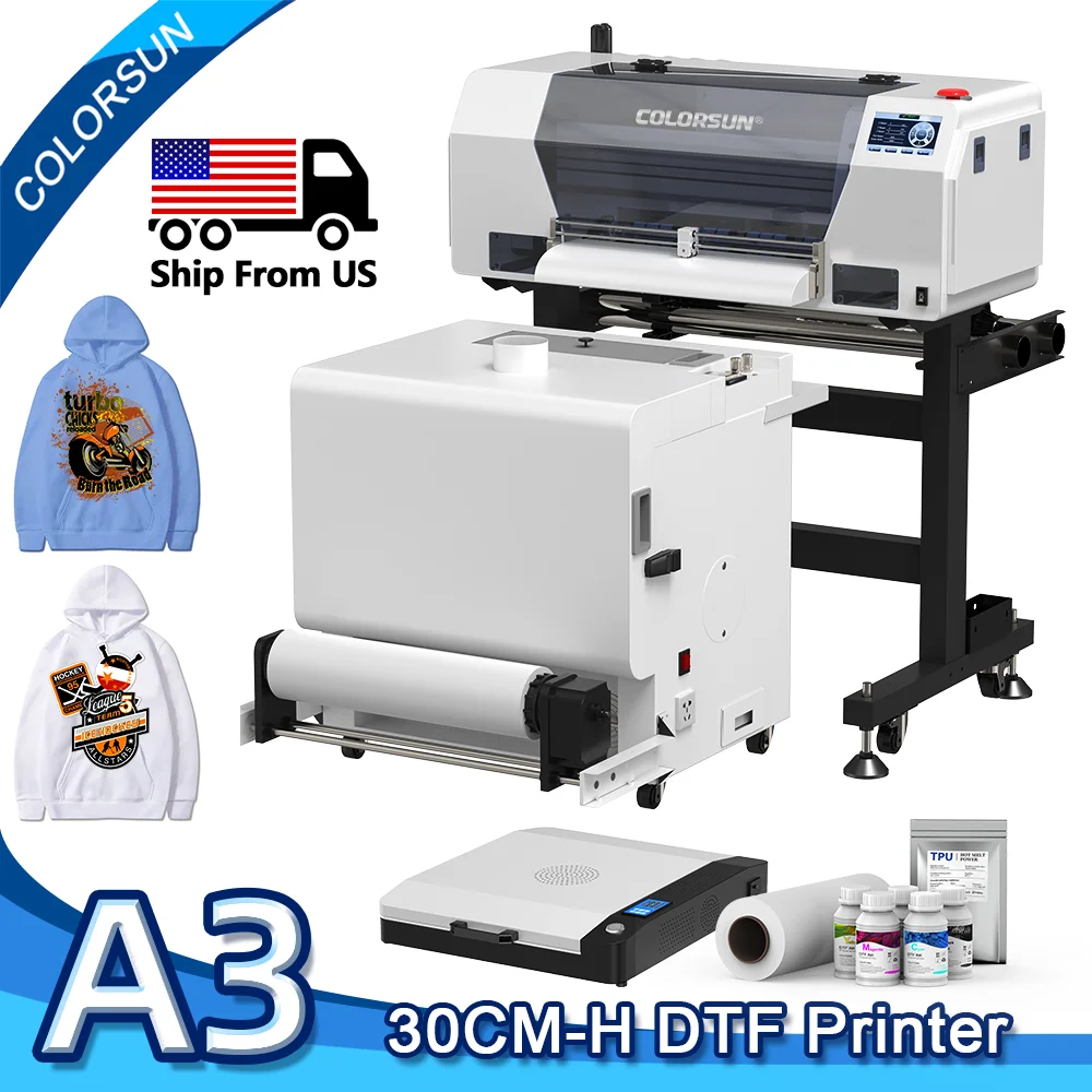

Colorsun DTF Printer A3 For XP600 Impresora a3 dtf Printing Machine Directly to Film T-shirt Printer For T-Shirt Hoodies