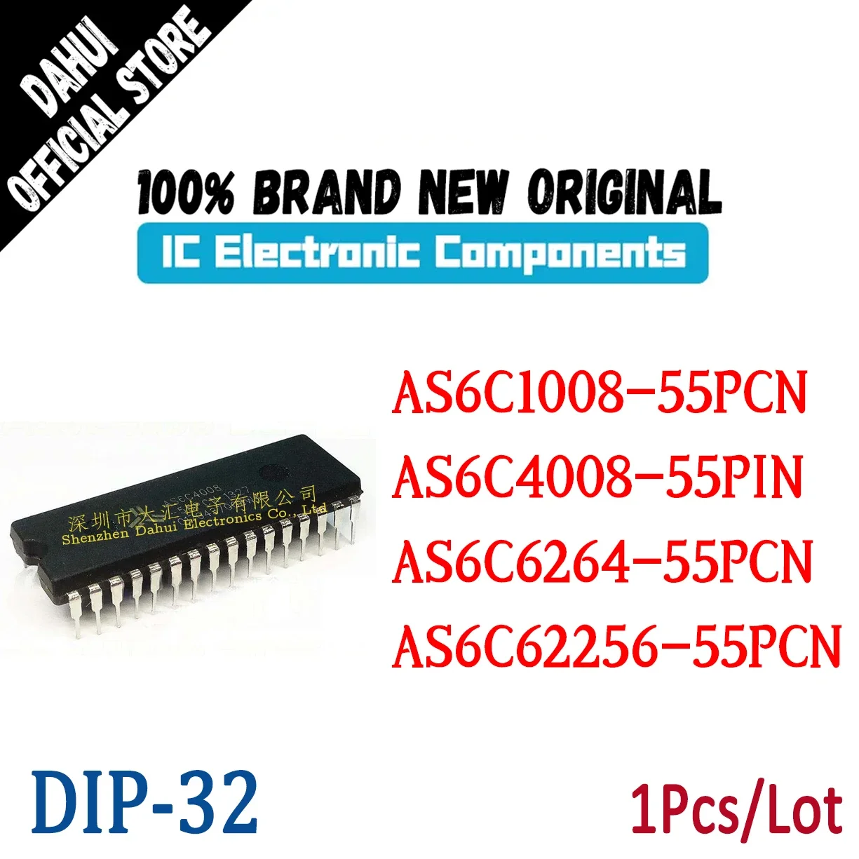 AS6C1008 AS6C4008 AS6C62256 AS6C6264 AS6C1008-55PCN AS6C4008-55PCN AS6C6264-55PCN AS6C62256-55PCN IC Chipset DIP