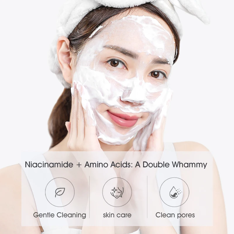 Yuranm Amino Acid Cleansing Moisturizing Face Wash Oil Control Pore Shrinking Deep Clean Whitening Skin Care Face Wash 250g