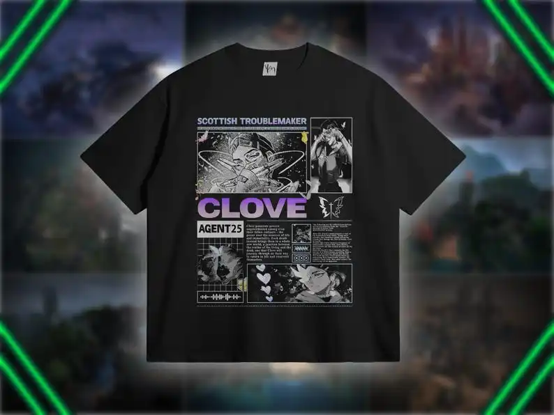 Valorant Clove Main Tshirt. Valorant Clove Controller Shirt Gift. Gamer Birthday Gift.  Games Tees. Video Game Present.