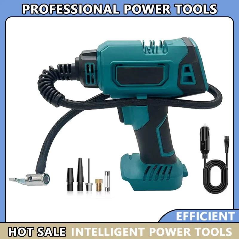 

Подходит для Makita 12V, перезаряжаемый ручной компрессор для автомобилей, для аккумулятора 18V, беспроводной портативный электрический воздушный насос с шлангом 600 мм.