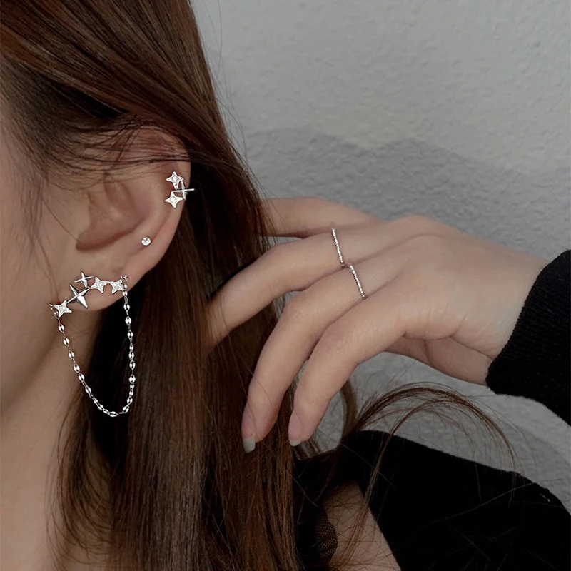 

Модные серьги-цепочки с кисточками и кристаллами, изысканные универсальные геометрические асимметричные женские серьги-подвески