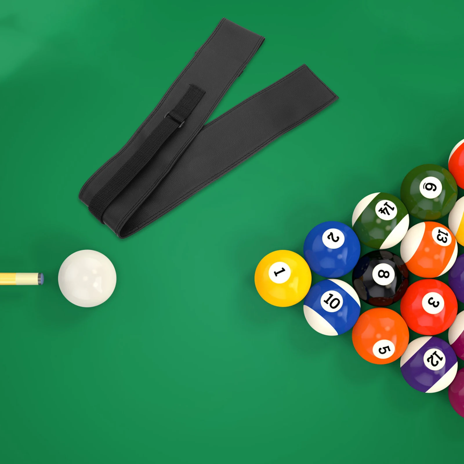 

Portable Billiards Cue Case for 1/2 Pool Stick Premium Breathable PU Material Protection Storage Bag Accessories