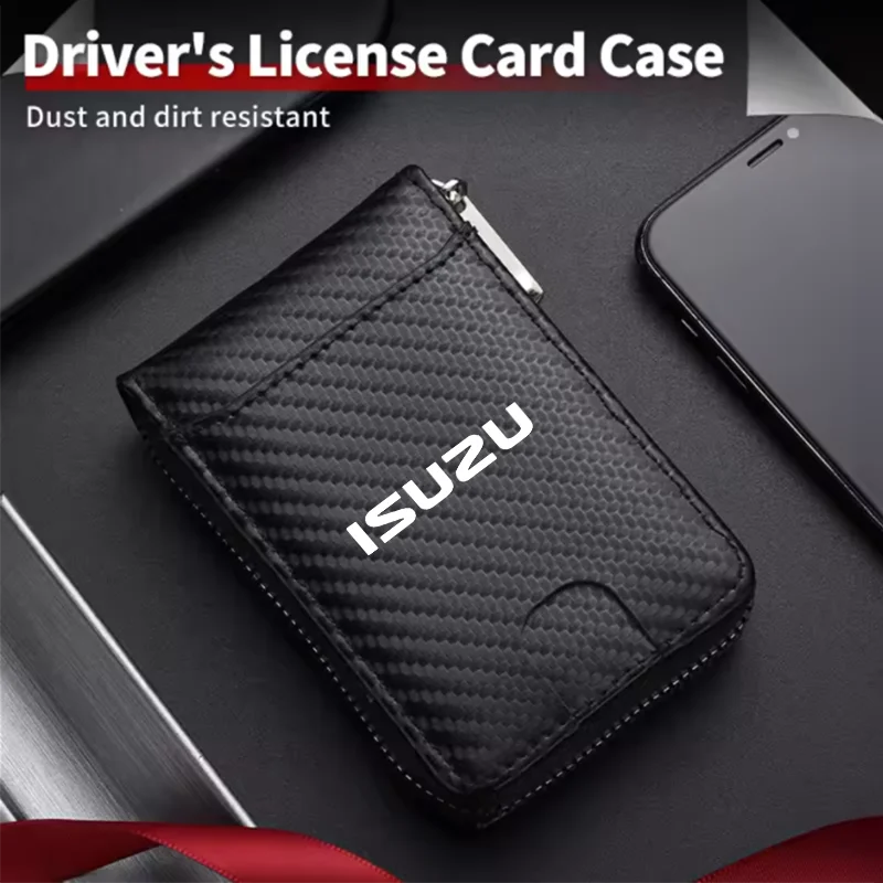 Slim Zipper Credit Card Holder for Men for Isuzu D-MAX D MAX Dmax I II PANTHER ASCENDER 4X4 WFR VAN NFR car Accessories