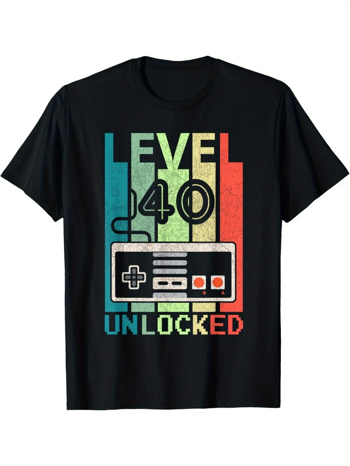 T-Shirt for Gamers Celebrating Their 40Th Birthday with Level 40 Achieved