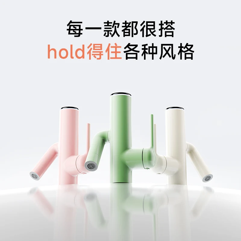 Bacia com display digital totalmente em cobre, torneira de gato da sorte rosa cinza, nova torneira rotativa para lavagem de rosto