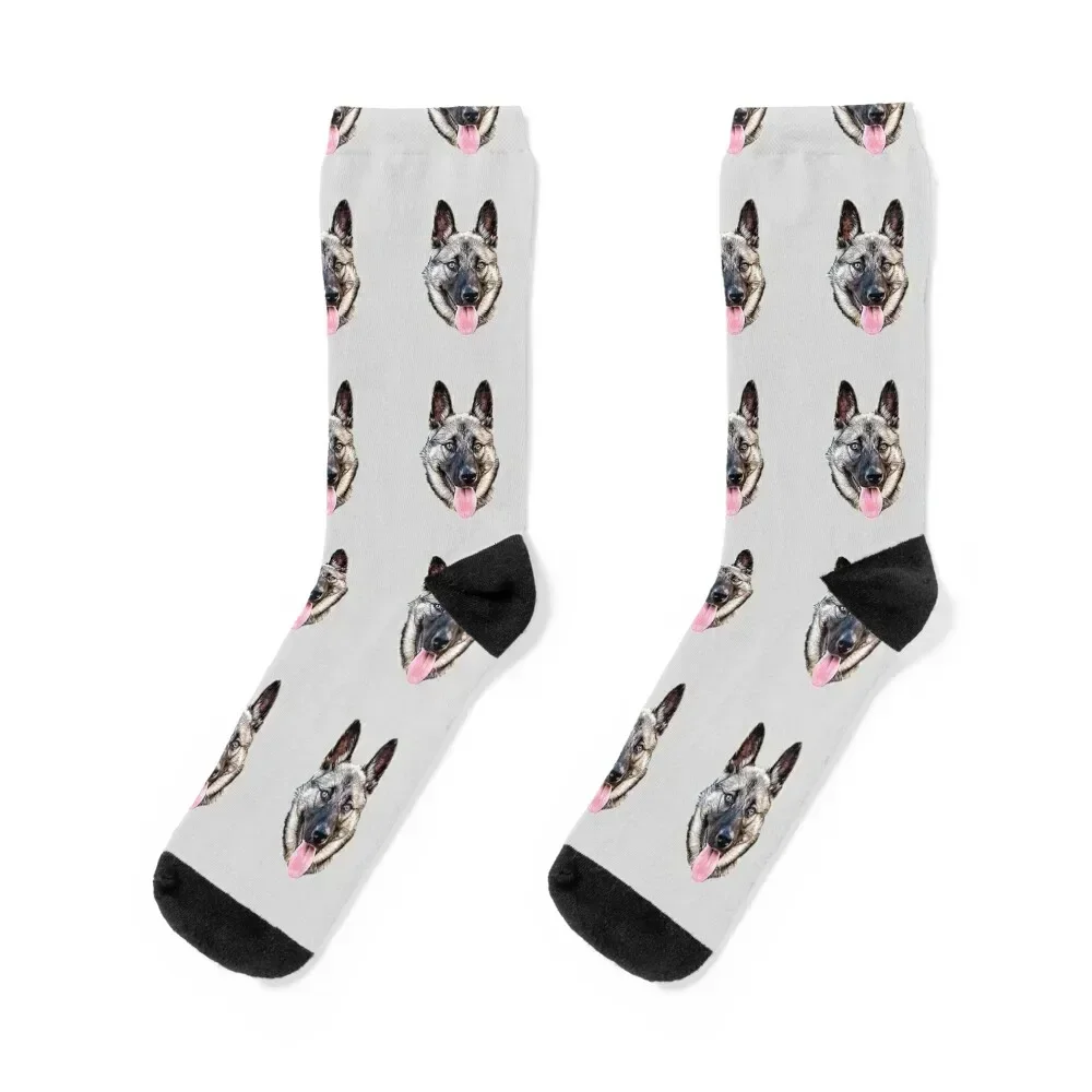 

Norwegian Elkhound Socks aesthetic Christmas Socks Male Women's