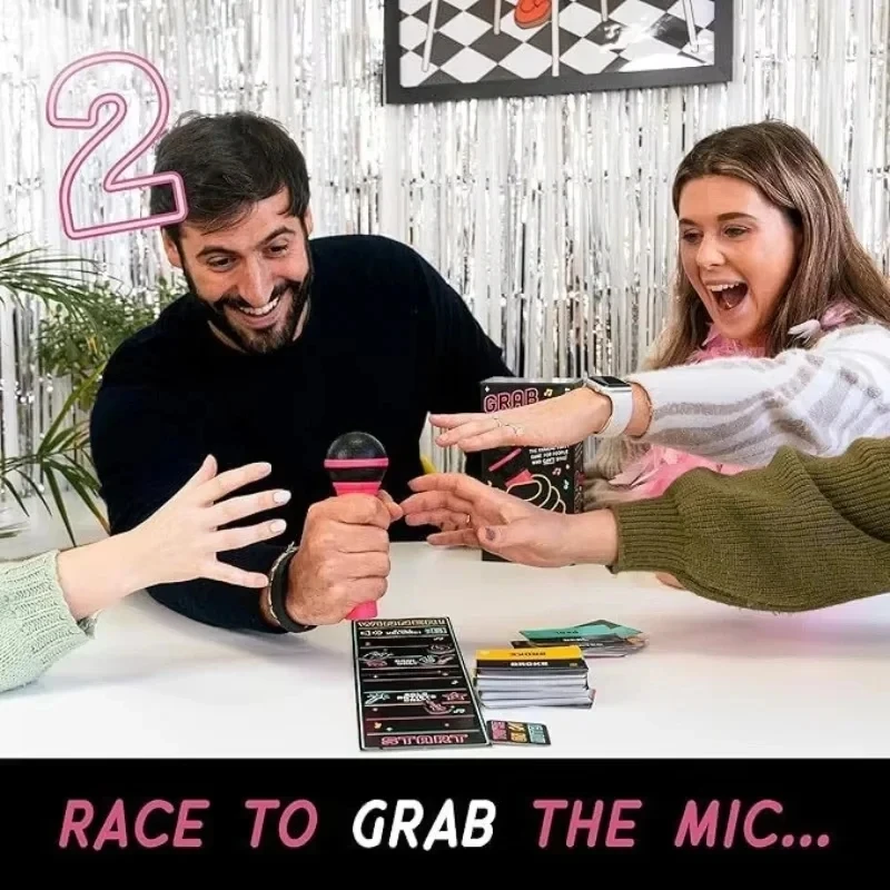 لعبة Lucky Egg الرسمية Grab The Mic Family Karaoke Board Game 2-10 لاعبين لعبة لليالي لعبة فرحان حفلة عيد ميلاد هدية للأطفال #4