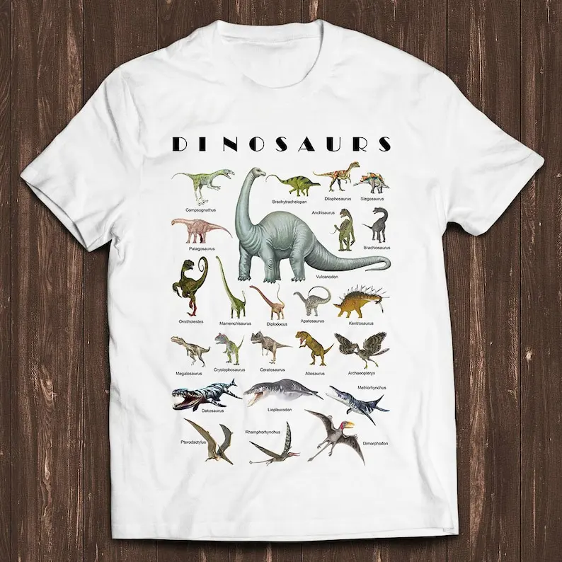 Dinosaurios naturaleza salvaje prehistórica Jurásico Retro Gamer culto Meme película música Cool regalo camiseta C1035