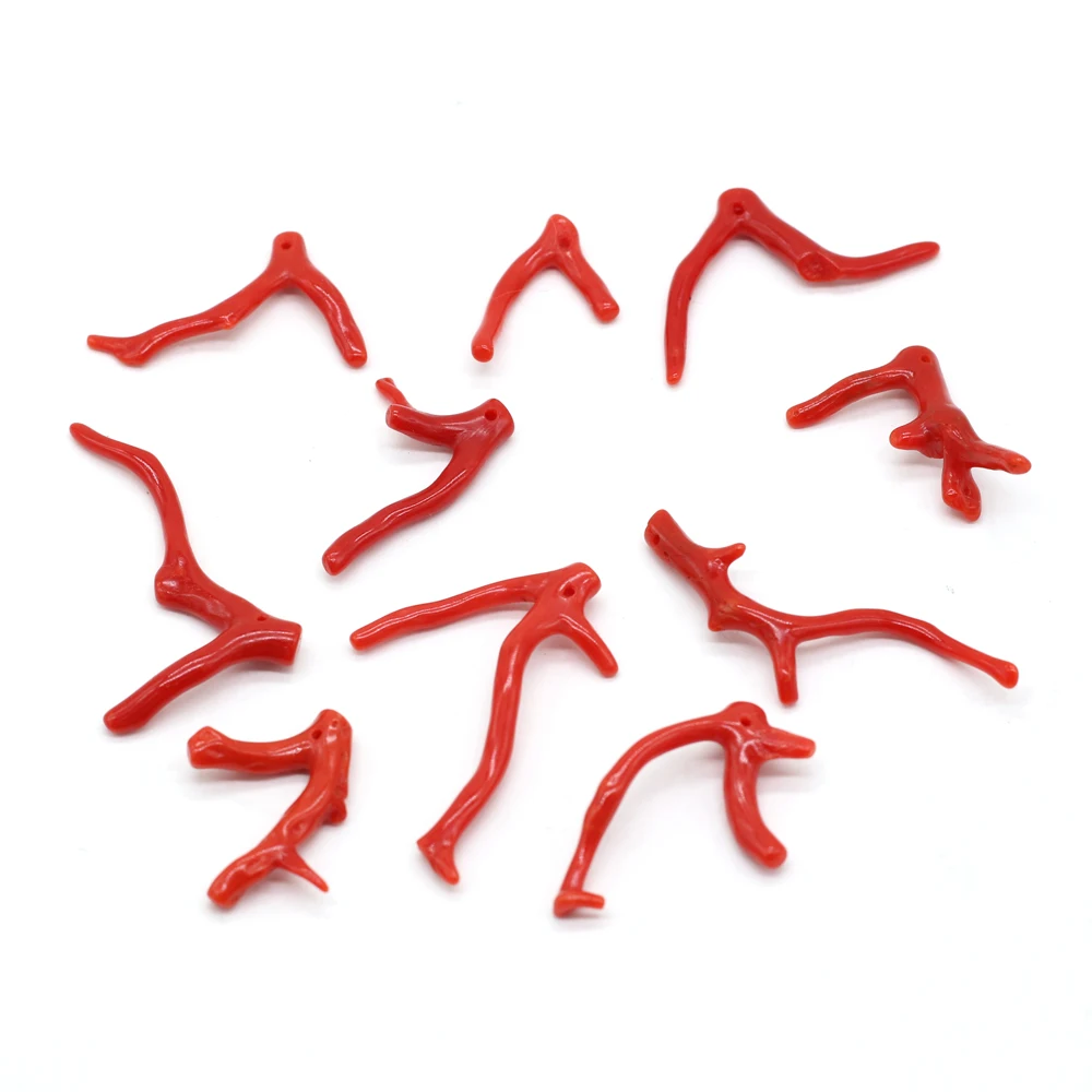 1PCSNatural Stone Coral Bead Red Irregular Branch Shape Pendant For Jewelry Making DIY Bracelet Necklace Earrings Charm Gift